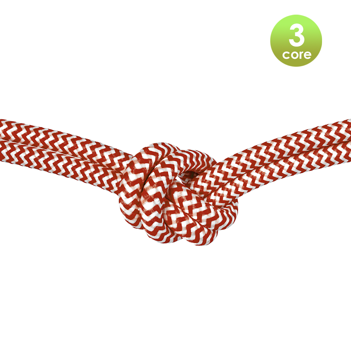 Tangla lighting - TLCB03006A - 3c - Fabric cable 3 core - in red and white - dark